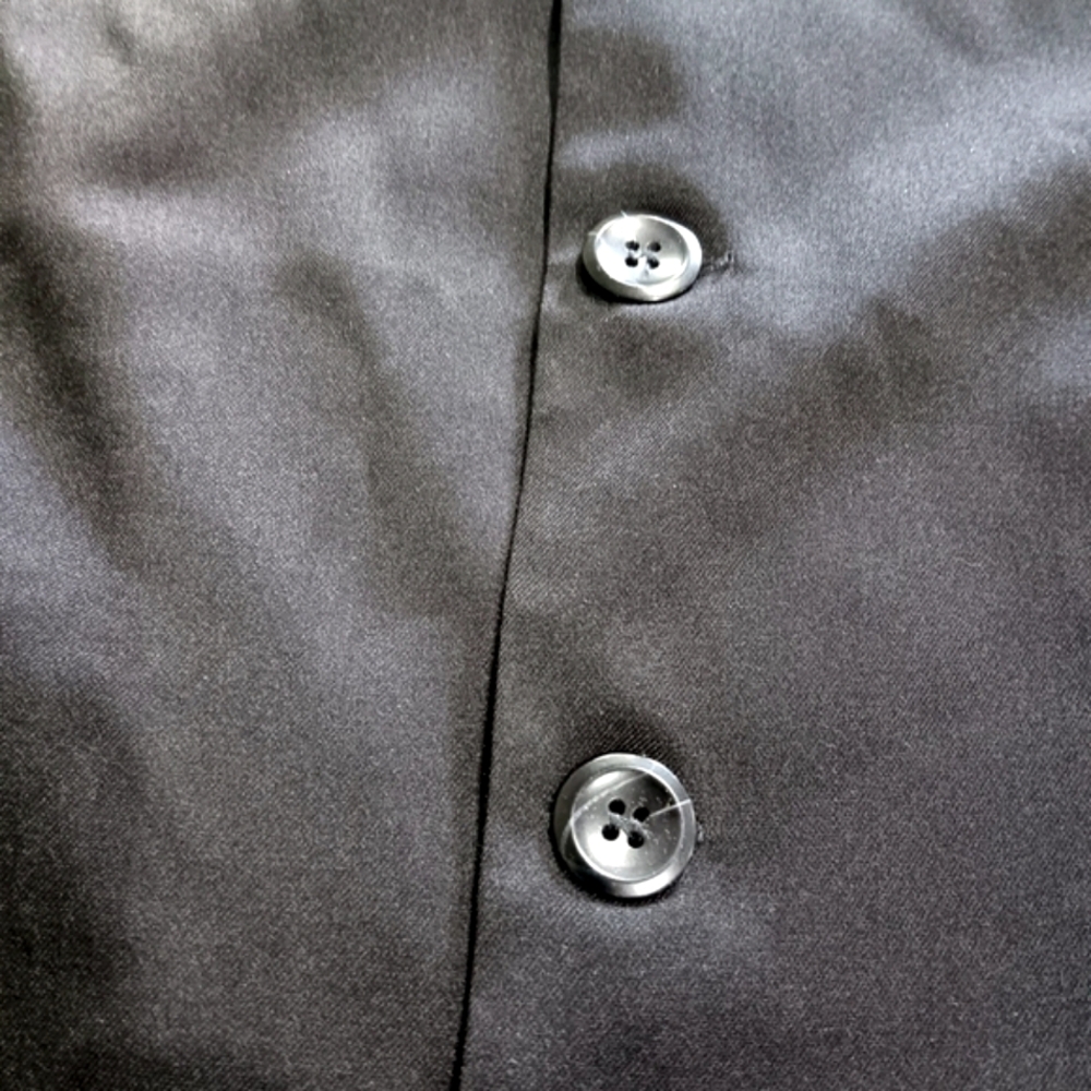 BLACK ONE SHOULDER BUTTON FRONT VEST L - Picture 3 of 5